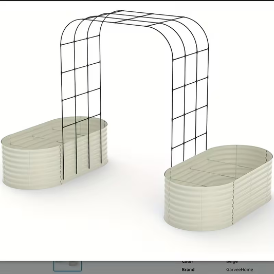 Raised Garden Bed with Trellis 90" Arched Galvanized Steel Planter Kit