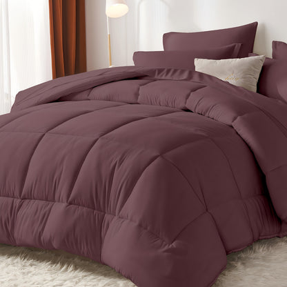 Checkered Microfiber Bed-in-a-Bag Comforter Set with Coordinated Sheets, 16 Color or Code Options and Four Sizes