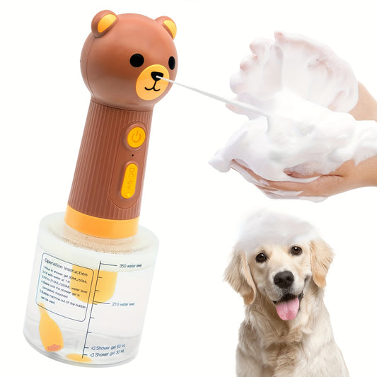 Pet Foam Bath Dispenser Electric – Automatic Dog Soap Shampoo Mixing Bottle IPX7 Waterproof Rechargeable Cleaning Foam Machine for Dog Cat