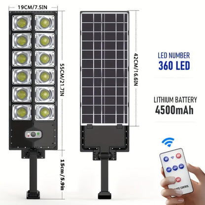 Solar Street Light Outdoor, High Brightness Wide Angle Dusk to Dawn Solar Powered with Remote Control for Parking Lot