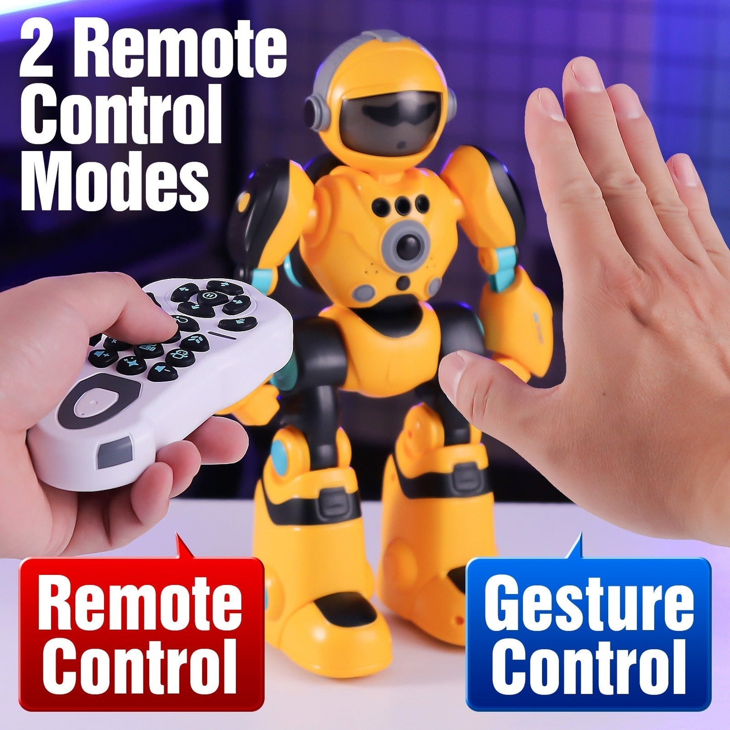 Gesture Control RC Robot Toy for Kids, Voice Recording, Programming, EMO LED Infrared Intelligent Interactive Robot