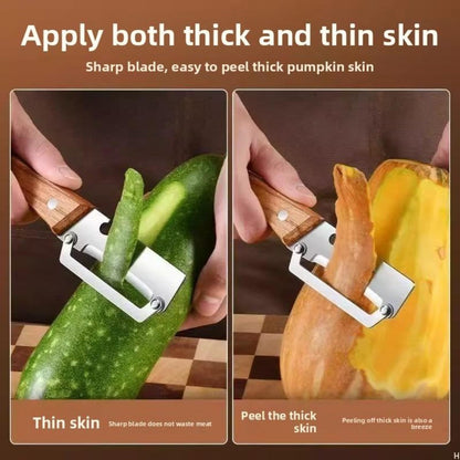 Fruit Peeling Knife Set 2pcs, Stainless Steel Pineapple Eye Remover & Sugar Cane Rind Cutter