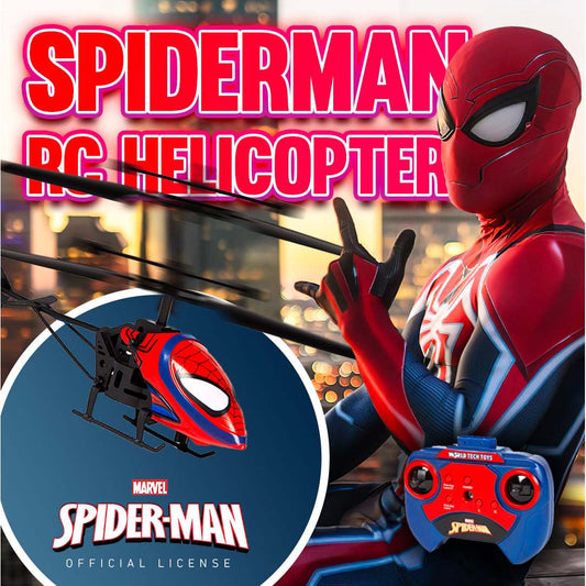 Marvel Spider-Man 2CH IR Remote Control Helicopter, Indoor Flying Toy for Kids Boys Superhero Fan