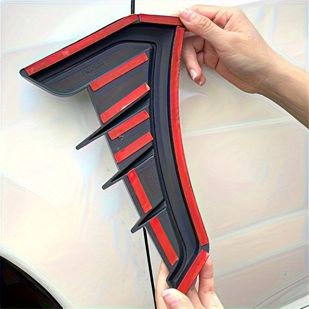 Decorative Shark-Gill Fender Vent Pair with Matte Black Finish, Adhesive Backing and 16 × 23 cm Size