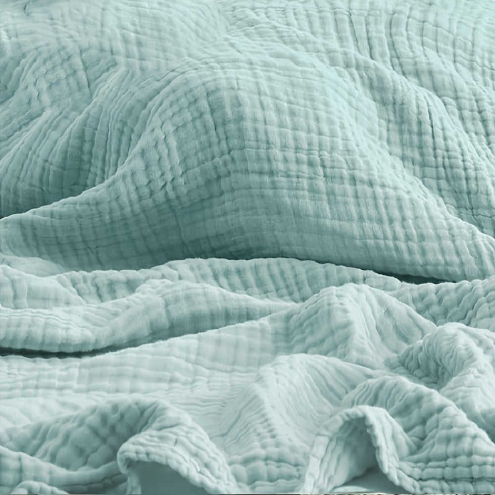 Muslin Blanket 100% Cotton 6-Layer, Breathable Gauze Throw for Couch & Bed, All Season, 13 Colors