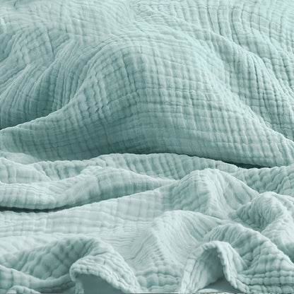 Muslin Blanket 100% Cotton 6-Layer, Breathable Gauze Throw for Couch & Bed, All Season, 13 Colors