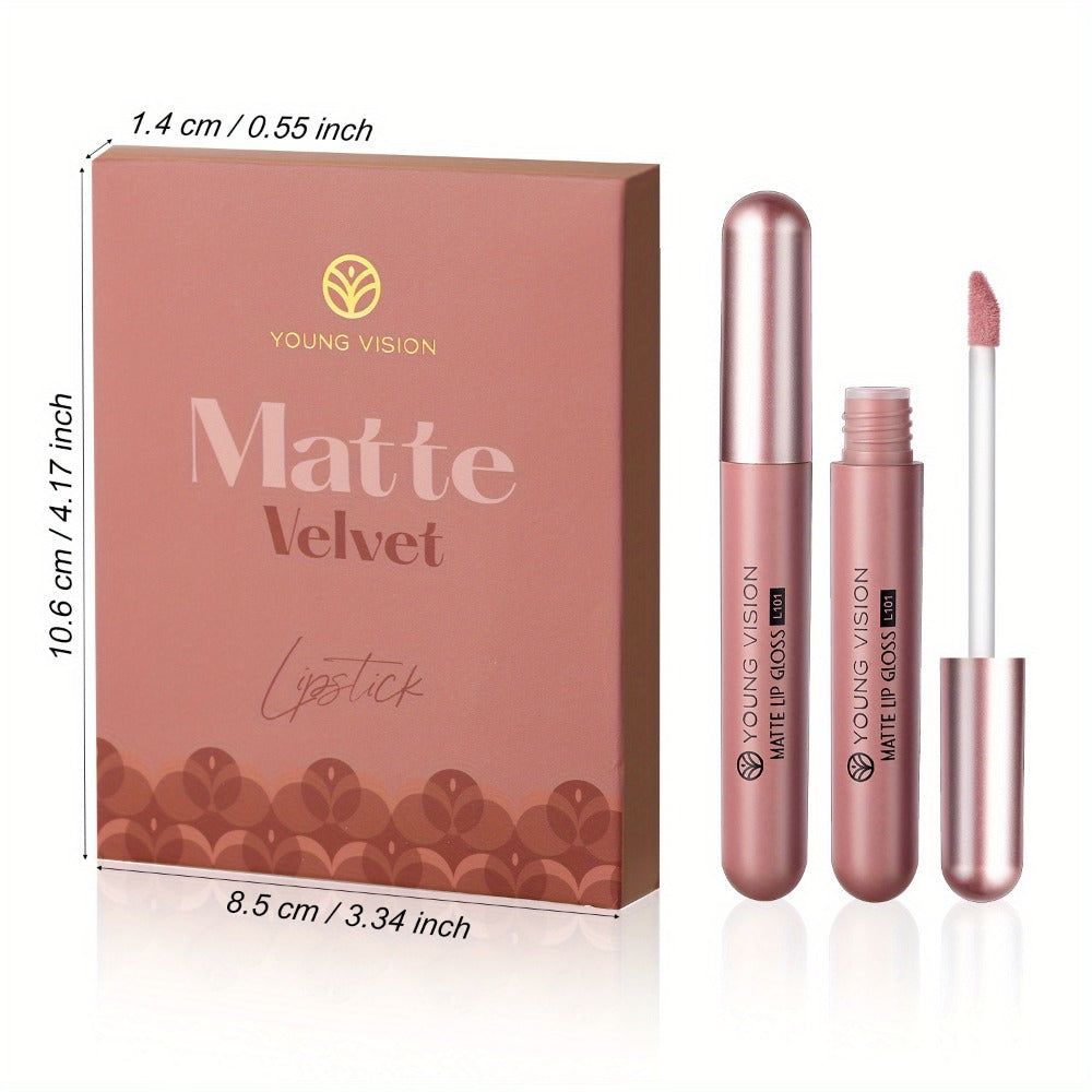 Liquid Matte Lipstick Set 6 Pcs Nude Shades Waterproof High Pigment Velvet Smudge Proof Lip, for Makeup, Travel and Everyday Vanity Use