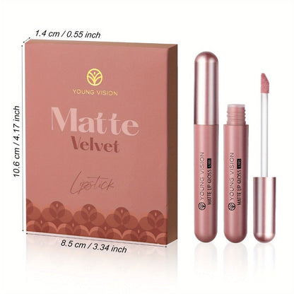 Liquid Matte Lipstick Set 6 Pcs Nude Shades Waterproof High Pigment Velvet Smudge Proof Lip, for Makeup, Travel and Everyday Vanity Use