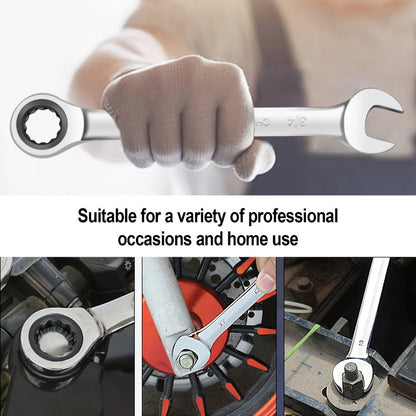 Combination Ratcheting Wrench Set 22pcs SAE & Metric, 1/4"-3/4" & 6-18mm Chrome Vanadium Steel, 72-Tooth Ratchet Wrenches with Oxford Bag