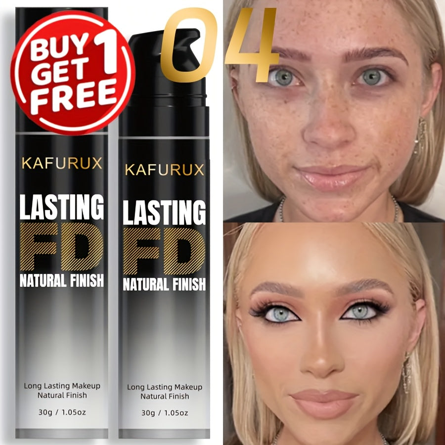 KAFURUX Liquid Foundation Two-Bottle Set with Pump Dispensers and Eight Matching Shade Pairs