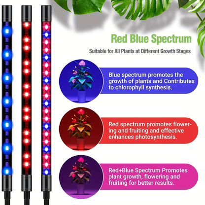 Adjustable Floor Tripod LED Plant Lamp with RF Remote, 4 or 5 Flexible Heads and 29-61in Stand