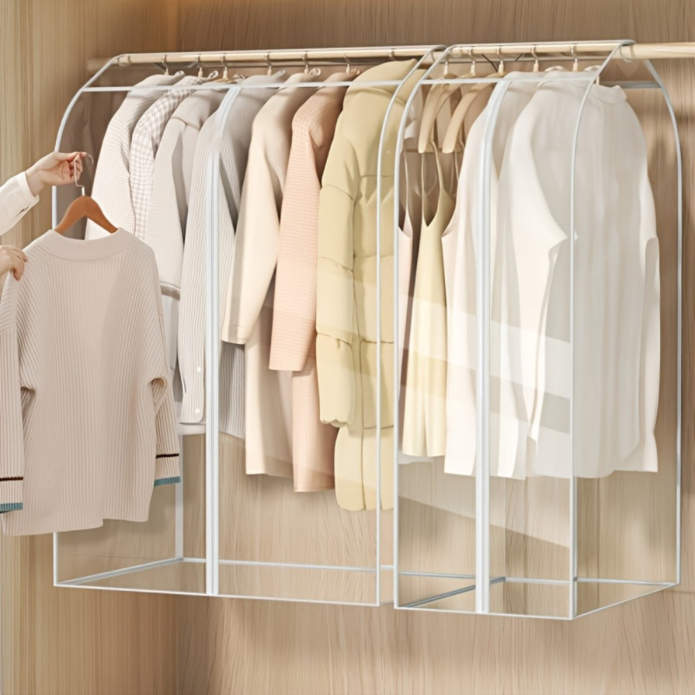 Garment Bag Transparent Hanging Clothes Dust Cover with Zipper, Thickened & Storage Bag for Coats