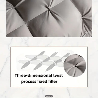 Tufted Bed Pillow in White or Grey with 1-, 2- and 4-Piece Checkout Options and Zipper Detail