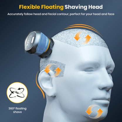 6D Magnetic Rotary Head Shaver IPX7 Waterproof Rechargeable – Quiet Motor Bald Head Shaver & Beard Trimmer with Replaceable Magnetic Blade