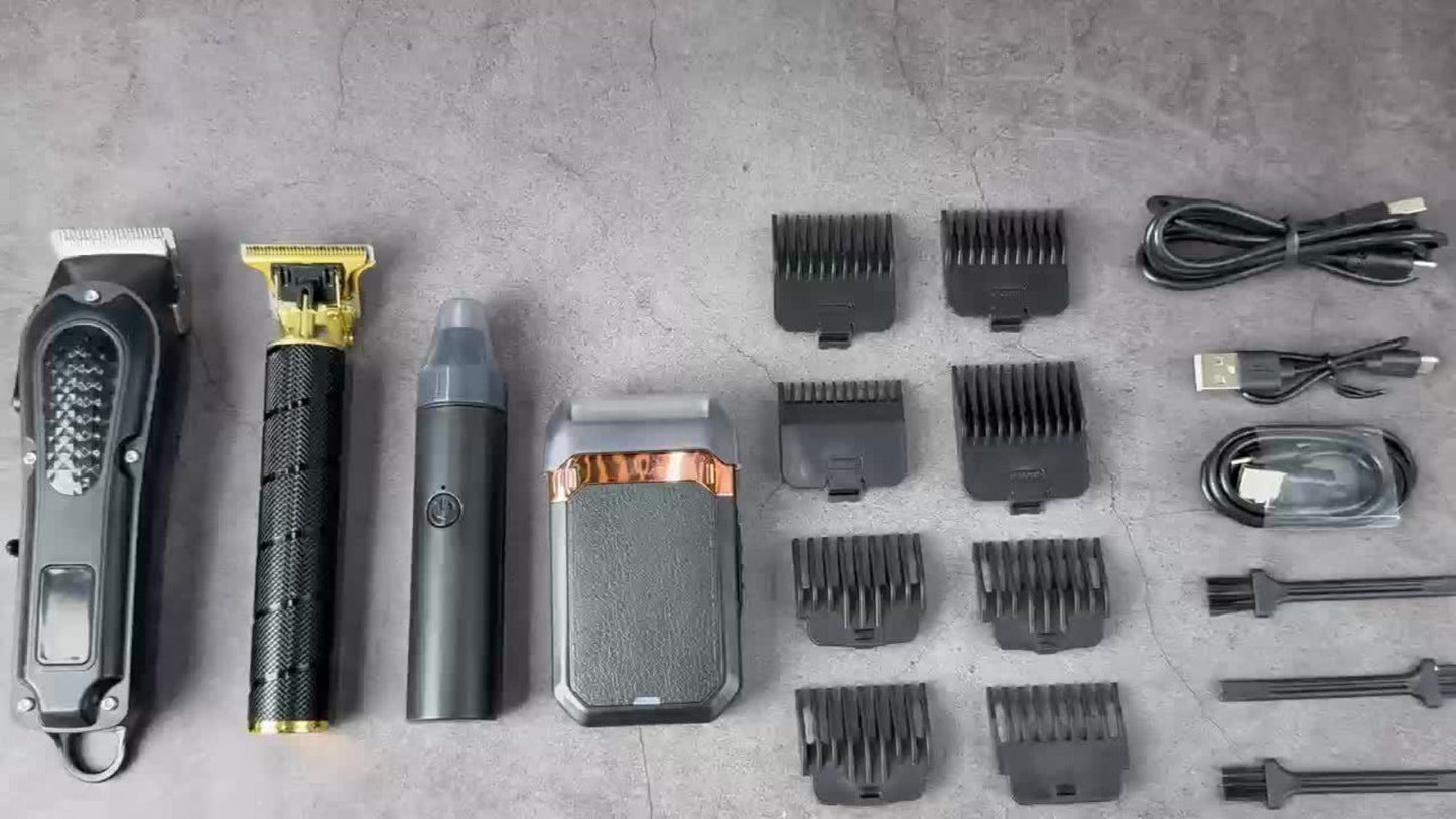 Multi-Piece Hair Clipper Kit for Men – USB Rechargeable Cordless Electric Trimmer Set, 2-Piece & 4-Piece Home Travel Barber Tool