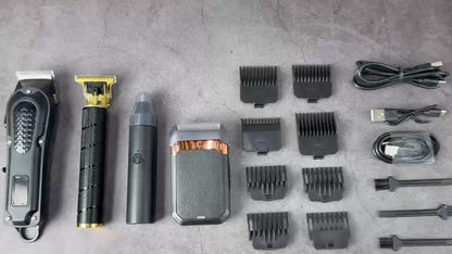 Multi-Piece Hair Clipper Kit for Men – USB Rechargeable Cordless Electric Trimmer Set, 2-Piece & 4-Piece Home Travel Barber Tool