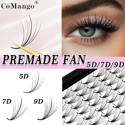 120-Fan Tray Premade Volume Lash Extensions 5D 7D 9D Wispy Faux Mink Eyelash Extensions C D Curl Mix 8-15mm