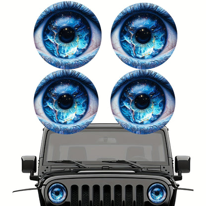 3D Beast Eye Headlight Stickers – Funny Car Headlight Decals for Jeep Round Headlights, Truck Body, Bumper & Window Decoration