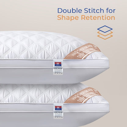 Queen Size Pillows for Side Sleepers, 800g Heavyweight Hotel Collection, Down Alternative, Ultra-Plush & Resilient