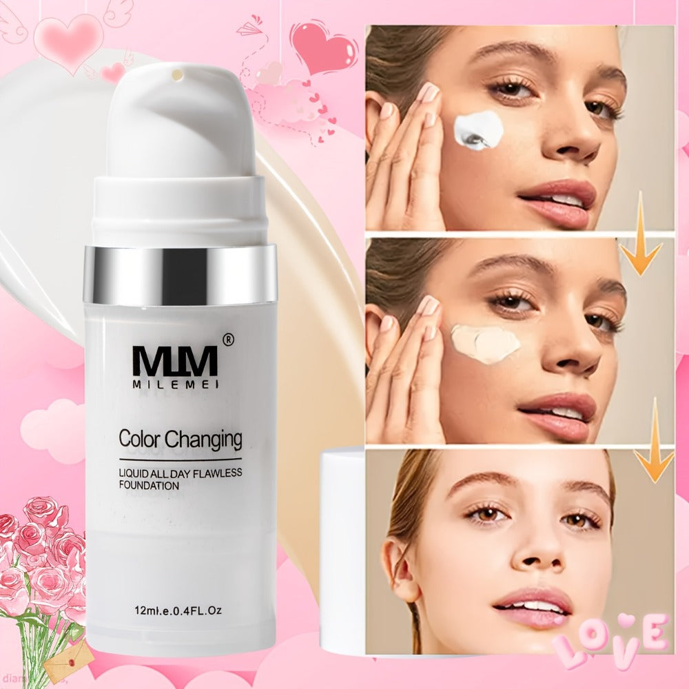 Color Changing BB Cream Foundation Set 3pcs Matte Oil Control Long Lasting Smudge Proof Concealer Base Skin Tone Adaptive Face Makeup
