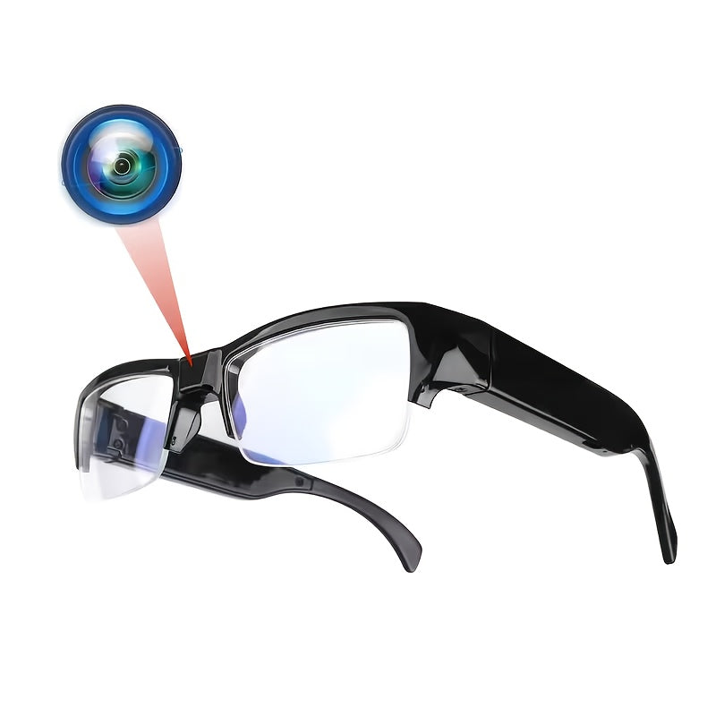 Slim Clear-Lens Camera Glasses in Black with Front Camera and 32GB or 64GB Memory Card Bundles