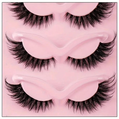 15 Pairs Cat Eye Strip Lashes – Natural Long Manga Wispy False Eyelashes with Winged Tips, 3 Boxes Elongated Dramatic Eye Look for Women