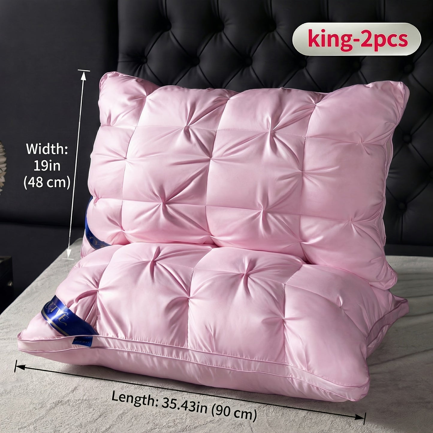 Pillows 2 Pack Queen King Size – Luxury Hotel Quality Deep Sleep Neck Support Pillow High Fluffiness Soft Breathable Fabric All Season Bed
