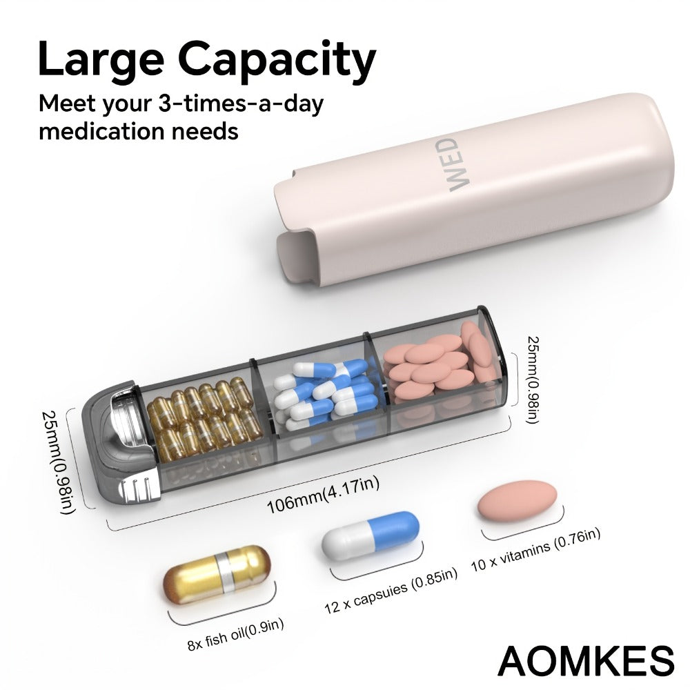 Weekly Pill Organizer for Women, 7-Day 3-Times-a-Day Pill Box with 21 Compartments, Removable Travel Pill Case