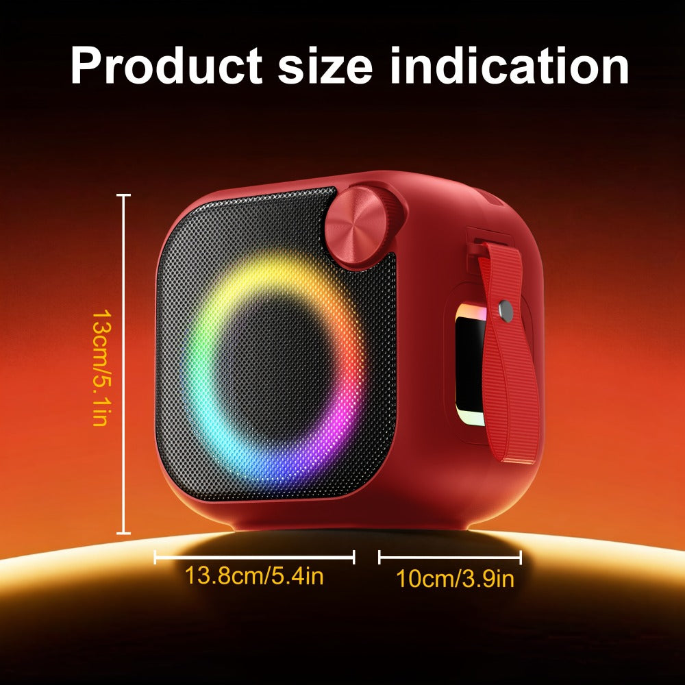 Bluetooth Speaker Square RGB Desktop Model with Phone Stand, USB, TF, AUX Playback, Type-C Charging and Five Colors
