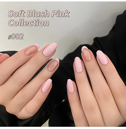 Gel Nail Polish 8-Color Gentle Pink Set in 0.51oz Bottles with Shades 001-008 and LED Soak-Off Cure for Nail Art