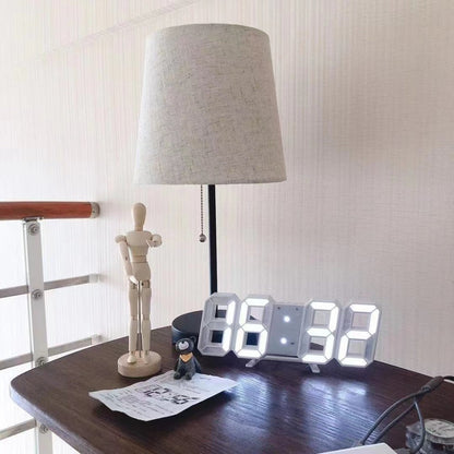 3D LED Digital Alarm Clock Colorful Night Light Home Decor Bedroom Desk Clock USB Powered for Entryways, Bedrooms and Living Spaces