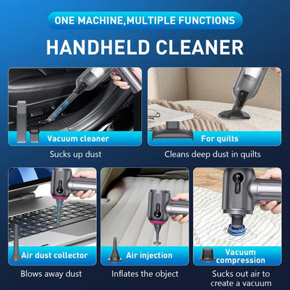 15, 000Pa Cordless Handheld Vacuum Cleaner with Brushless Motor, Clear Dust Cup, Blower and Pump Heads