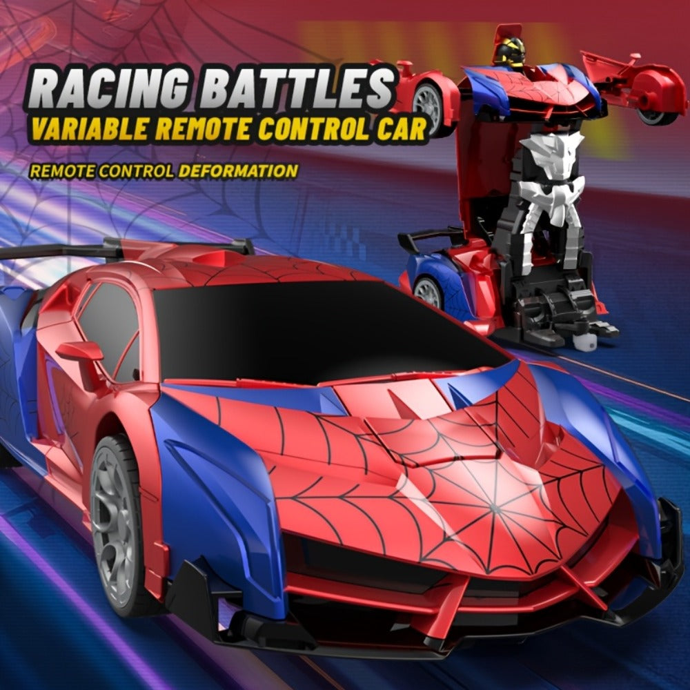 Transforming RC Car for Kids 1:18 Scale, One-Button Deformation Robot Remote Control Stunt Car