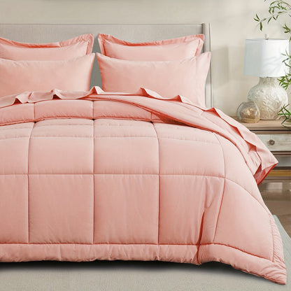 7 Piece Comforter Set Luxury Soft Fluffy Bedding All Season Bed in a Bag with Comforter Fitted Sheet Flat Sheet Pillowcases Hypoallergenic