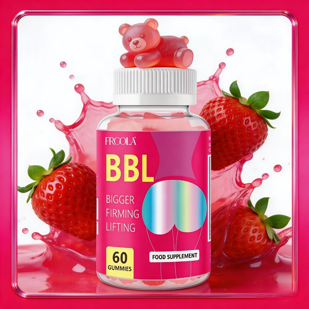 BBL Gummies for Women Butt Enhancement 60 Count Strawberry Flavor for Bath Time, Home Spa and Personal Care