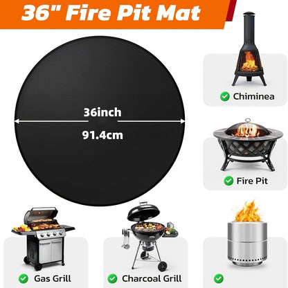 BBQ Grill Mat Fireproof & Heat Resistant - Double-Sided Fiberglass Grill Pad for Outdoor Grills, Fire Pits & Smokers