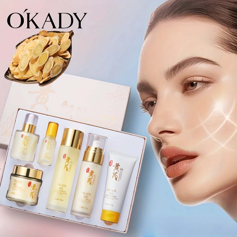 Astragalus Skincare Set 6pcs Antioxidant, Face Cream Essence Cleanser Toner Eye Cream Sleep Mask
