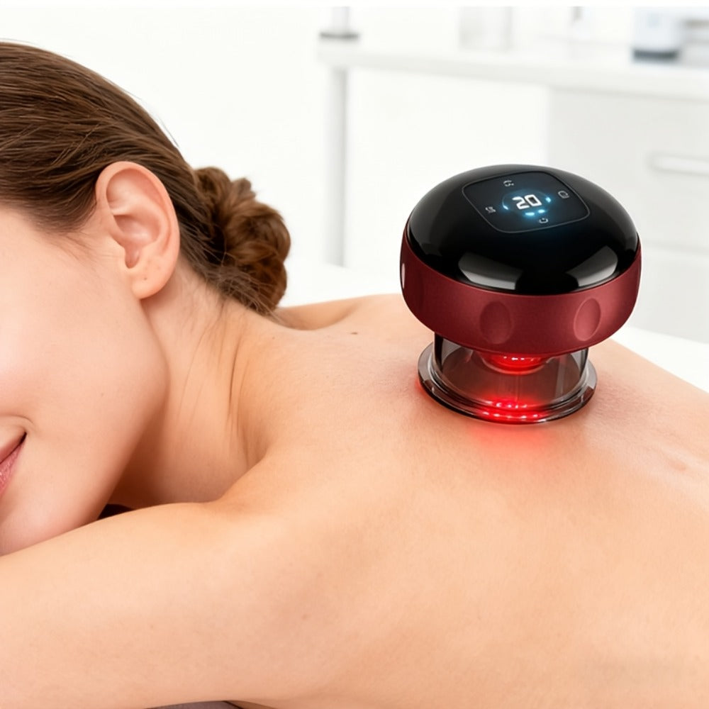 Electric Cupping Massager, Portable USB Rechargeable Gua Sha Scraping & Acupressure Device for Full Body