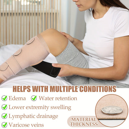 Compression Leg Wraps 3 Pairs – Adjustable Lower Leg Wrap for Lymphedema, Shin Splints & Calf Support, Breathable Non-Slip Compression