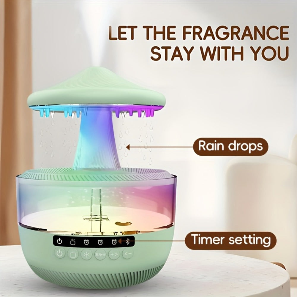 Humidifier 350ml Raindrop Music Design with Color LED, Bluetooth Speaker, Remote and USB Power