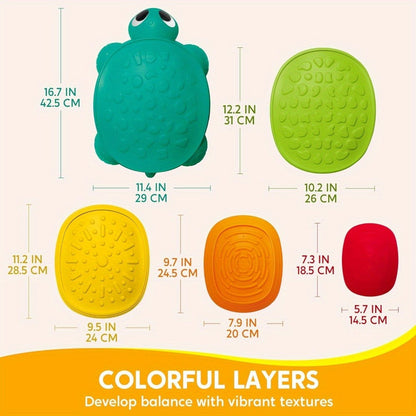 Kids Turtle Balance Stepping Stones 5pcs, Obstacle Course Coordination Game Toy, Up to, PP Material