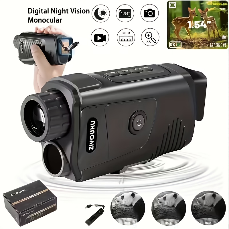 Infrared Night Vision Monocular – HD 1080P / 4K Ultra HD | USB Rechargeable Digital Night Vision Scope | 8x28mm Telescope Camera for Hunting