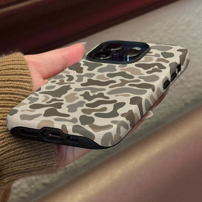 Phone Case Camo Pattern Dual-Layer PC and TPU Bumper with Reinforced Edges for Select iPhone and Galaxy Models