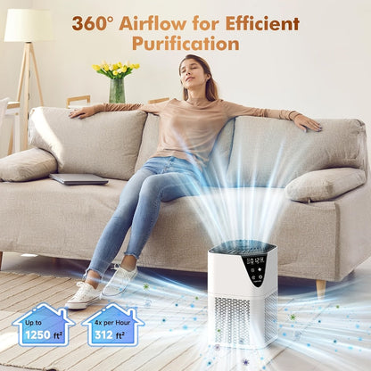 Air Purifier with H13 HEPA Filter, 1076 Sq Ft Coverage, 25dB Mode, Aroma Diffuser and Night Light