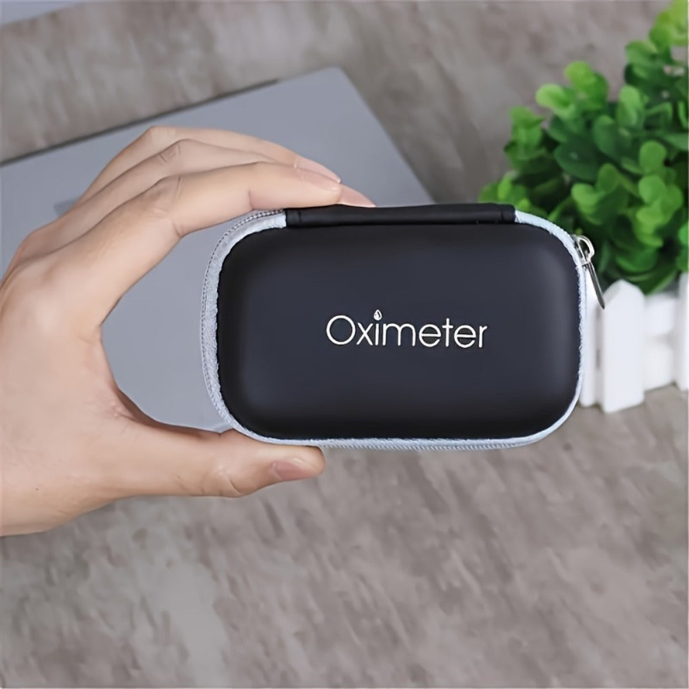 Fingertip Oximeter Case with Cleaning Rod, Hard Shell Dustproof Shockproof Travel Pouch for Pulse SpO2 Blood Oxygen Monitor