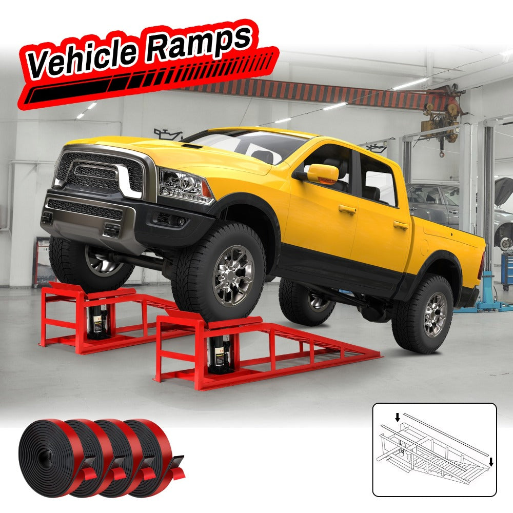 Hydraulic Car Ramps 2-Pack 10000 LB Heavy Duty Vehicle Lift Ramp Adjustable Height 9.84-14.96 Inch for Oil Change Undercarriage Repair Home