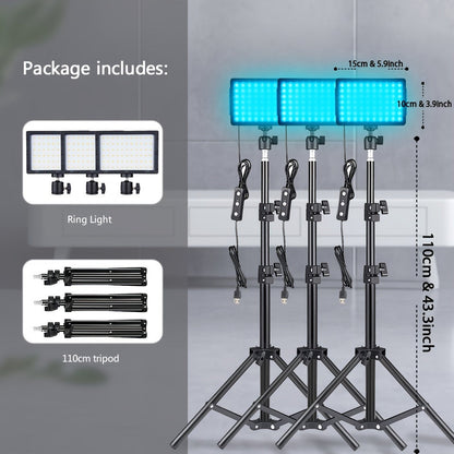 LED Video Light Panel 5600K Dimmable Photography Lighting Kit with Adjustable Tripod Stand for an Everyday Personal Care Routine