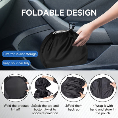 Windshield Sunshade Universal Fit Front Window Sun Shade Cover Block Sun Heat UV Rays Privacy Protection Polyester with Super Suction Cups