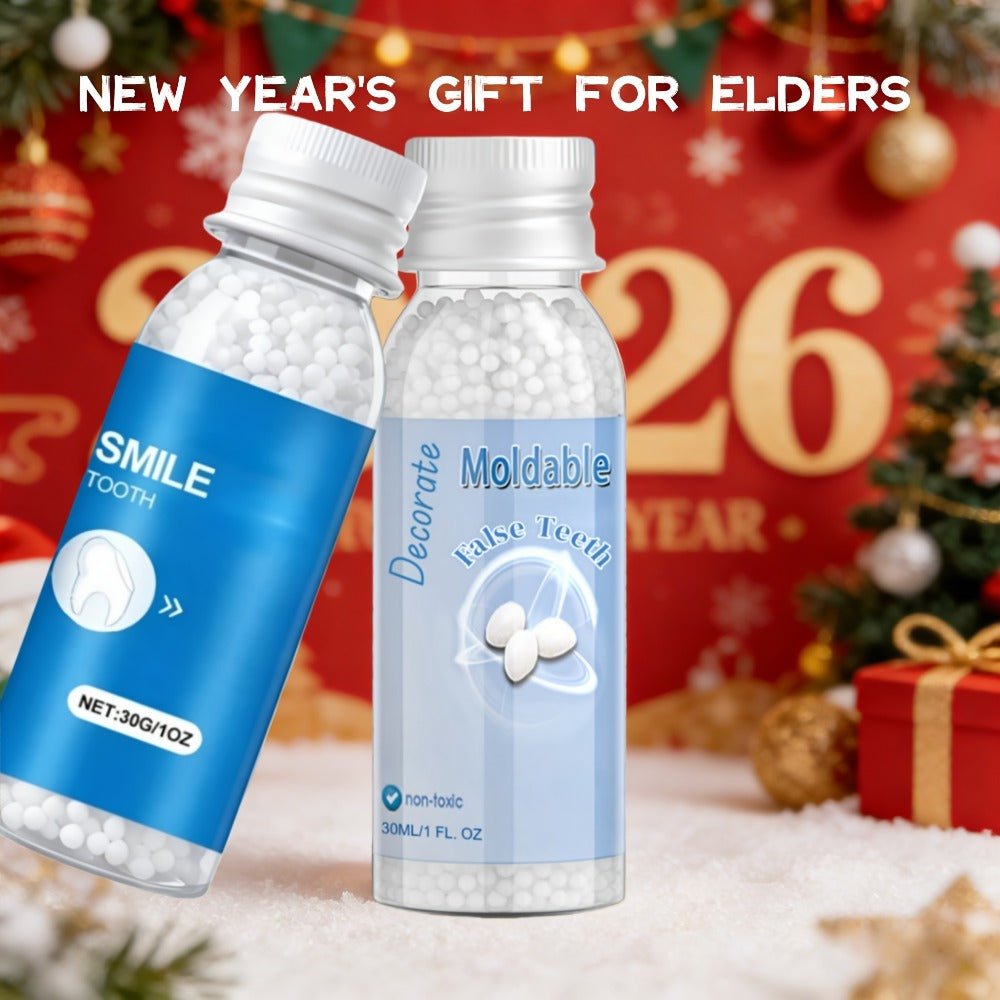 Moldable Fake Teeth Kit for Adults & Seniors, Temporary Dental Veneers Missing Tooth Filling Snap On Teeth