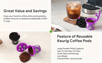 Reusable K-Cup Coffee Pods Set of 6, Refillable Coffee Filters Compatible with Keurig K-Supreme & K-Supreme Plus